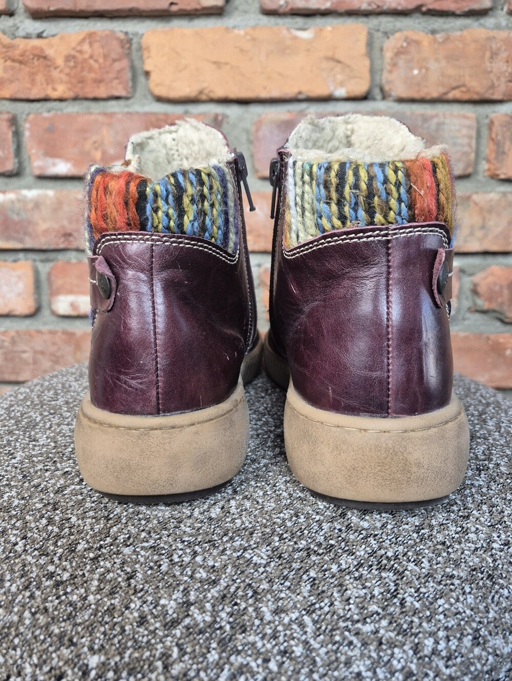 Josef Seibel Maren 07 Burgundy Leather Wool Lined Ankle Boots EU 40 - Picture 4 of 11